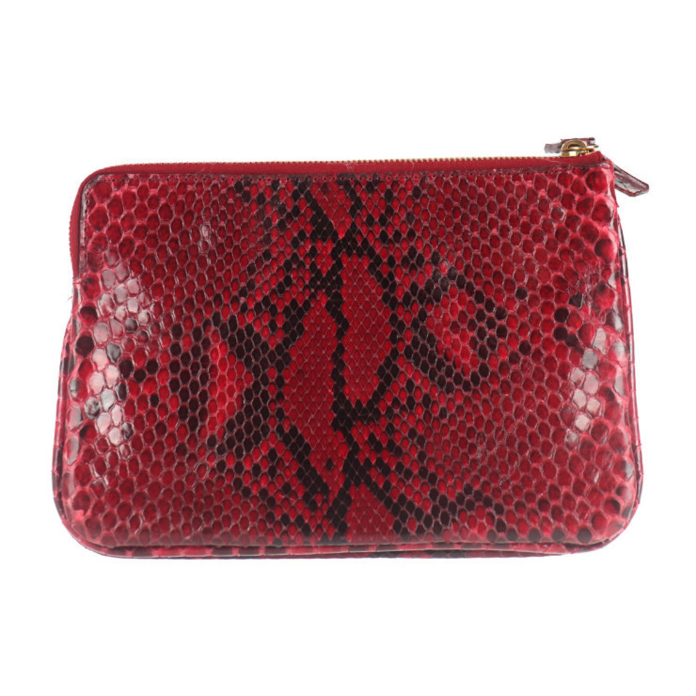 Celine Trio Python Clutch Bag Red - image 3
